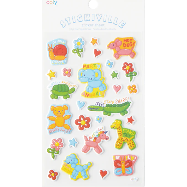 Sticker Sheet Animal Balloons