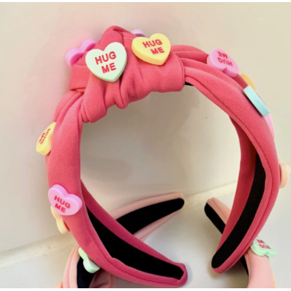 Valentines Headband Candy Heart | hot pink