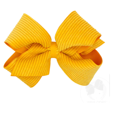 Gold Corduroy Grosgrain Medium Bow