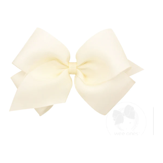 White Organza Grosgrain Medium Bow