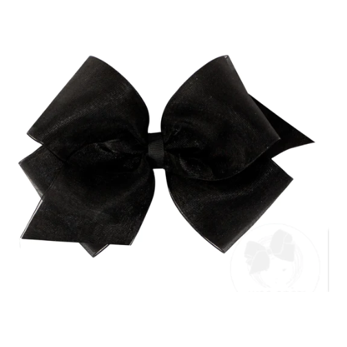 Black Organza Grosgrain Medium Bow