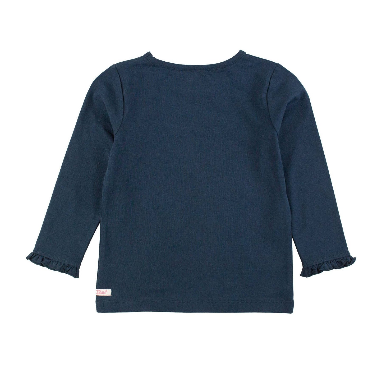 Navy Long Sleeve Ruffle Top