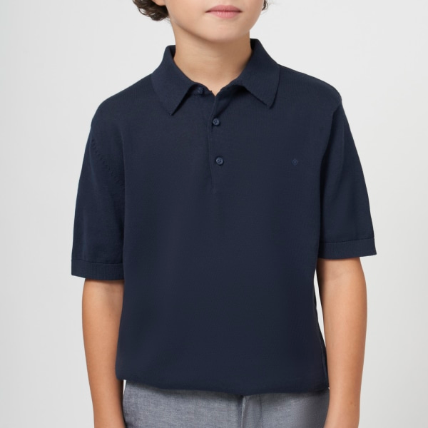 Navy Blue Kids Sweater Polo