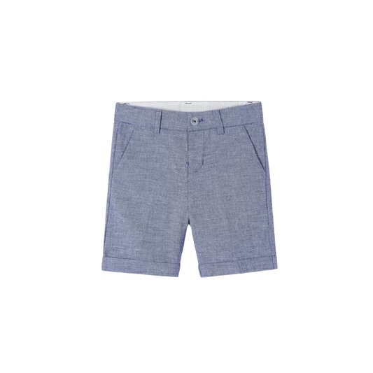 Blue Linen Shorts