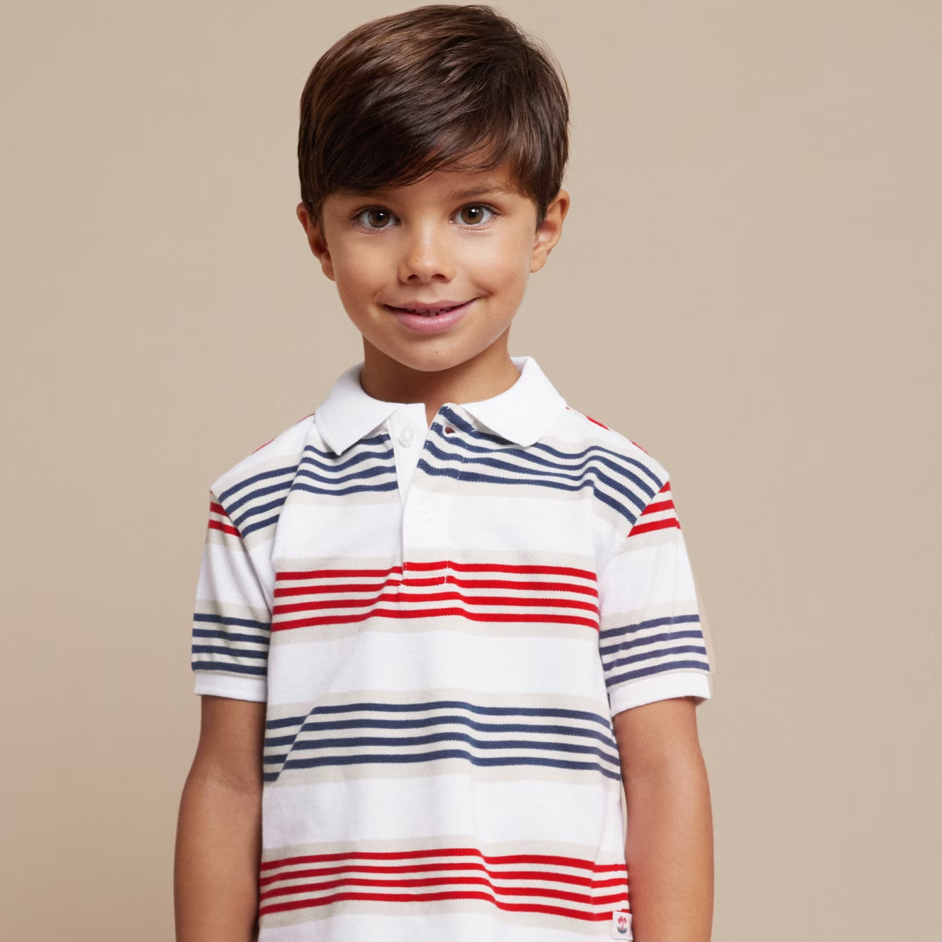 Red Blue Tan Polo