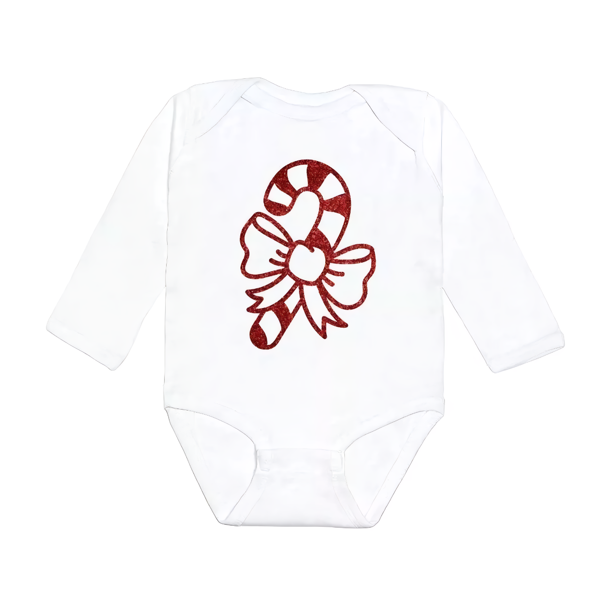 Candy Cane White L/S Bodysuit