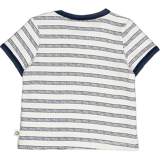 Cream Night Blue Stripe Shirt