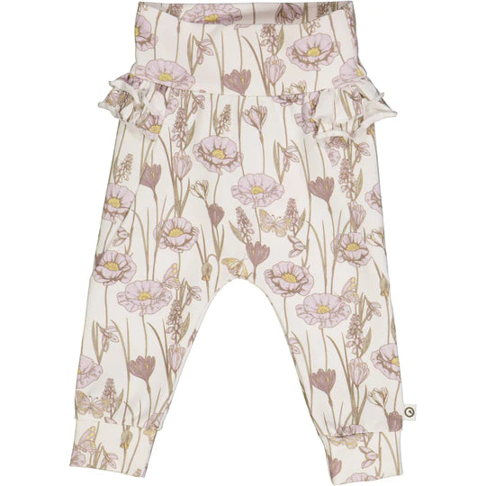 Orchid Crocus Print Frill Pants