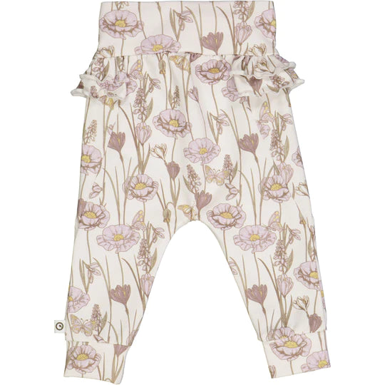 Orchid Crocus Print Frill Pants