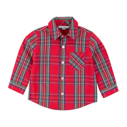 Red Tartan Plaid Button Down Shirt