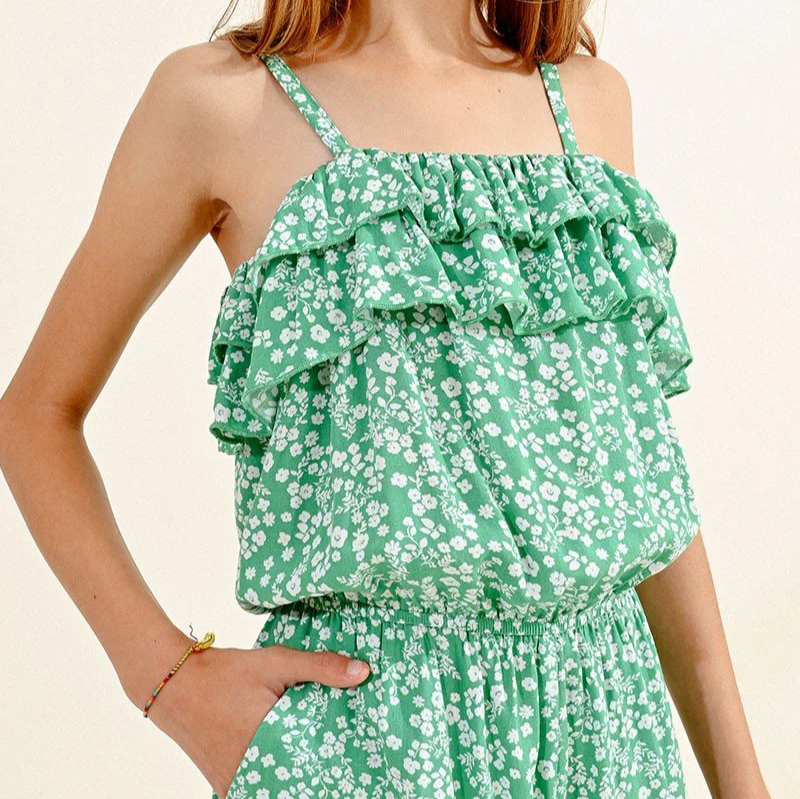 Green Lolli Woven Playsuit