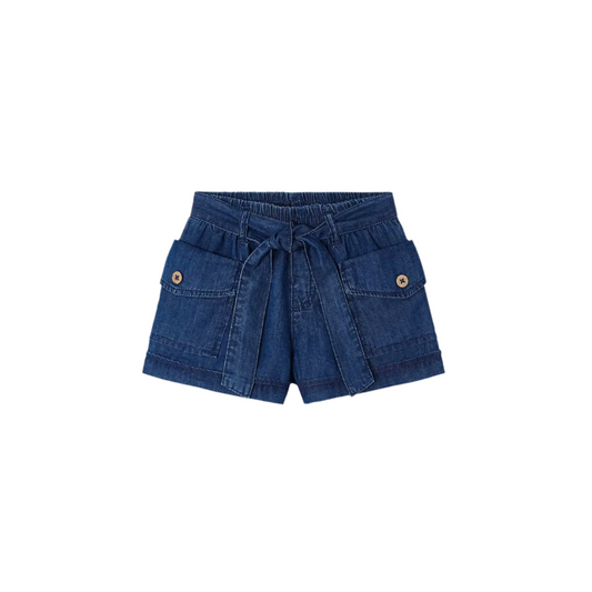 Denim Blue Paperbag Shorts