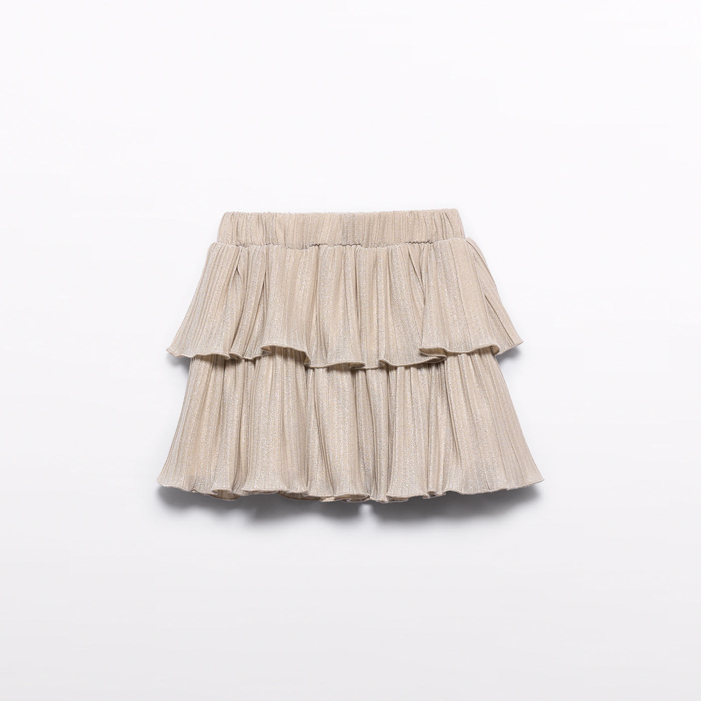 Golden Pleated Knit Skirt