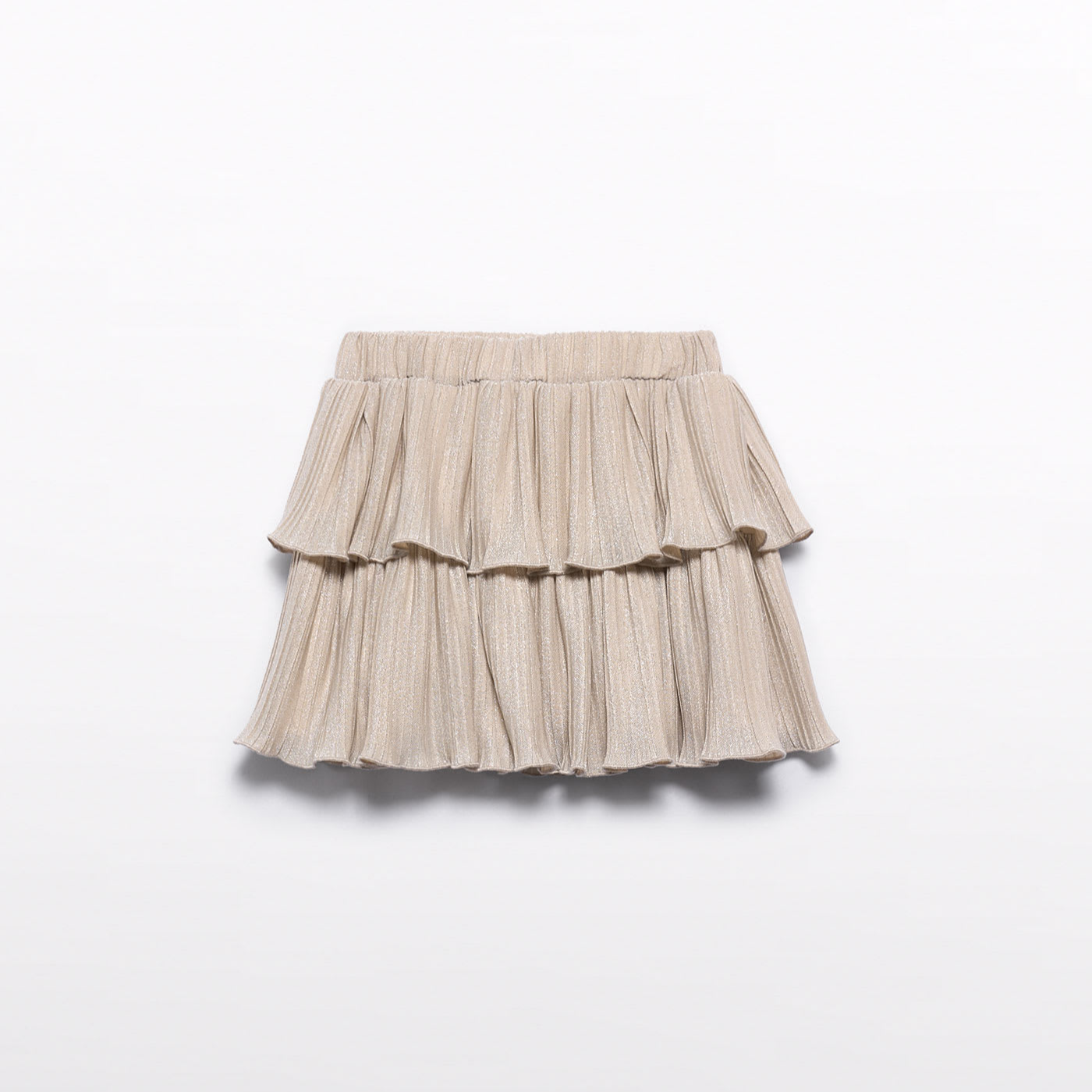 Golden Pleated Knit Skirt