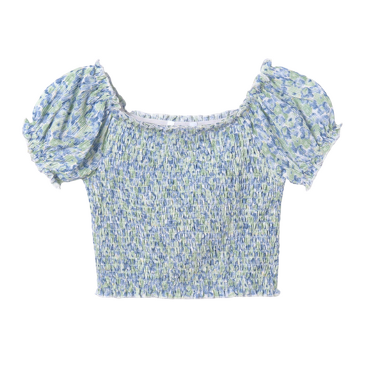 Mint Floral Honeycomb Blouse