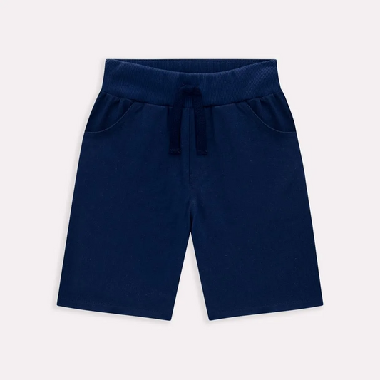 Solid Navy Pull On Shorts