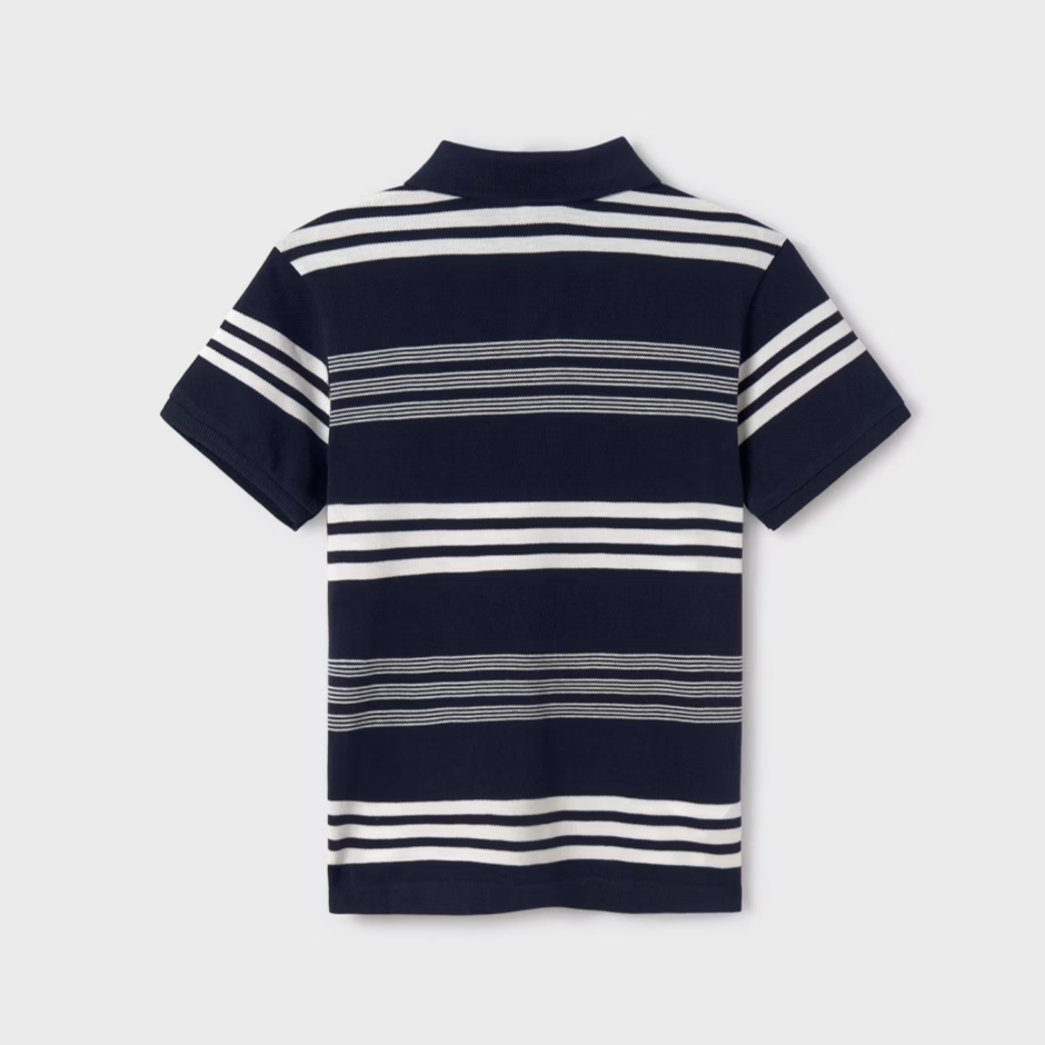 Navy White Stripe SS Polo