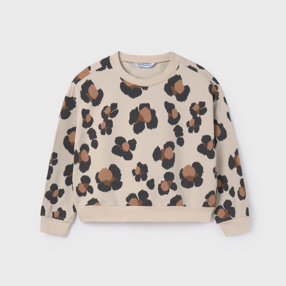 Stone Cheetah Print Pullover