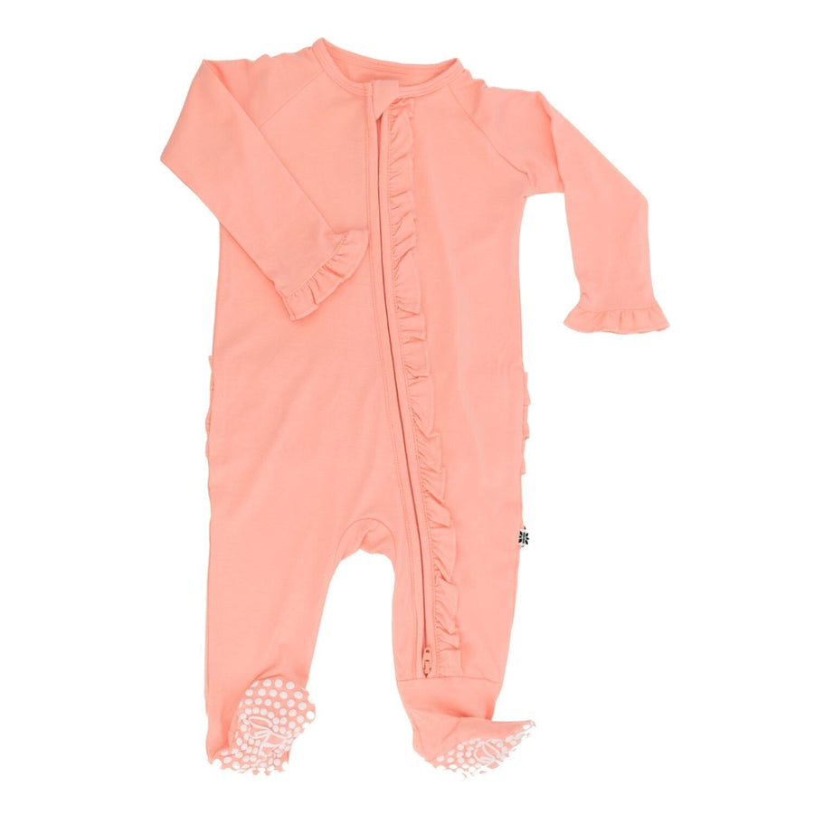 Apricot Ruffle Footie