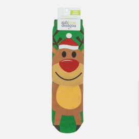 Red Nose Reindeer Crew Socks