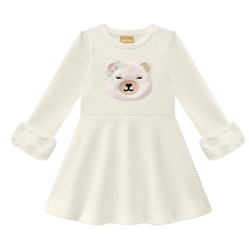 Quilted Winter White Bear Dress