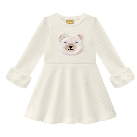 Quilted Winter White Bear Dress