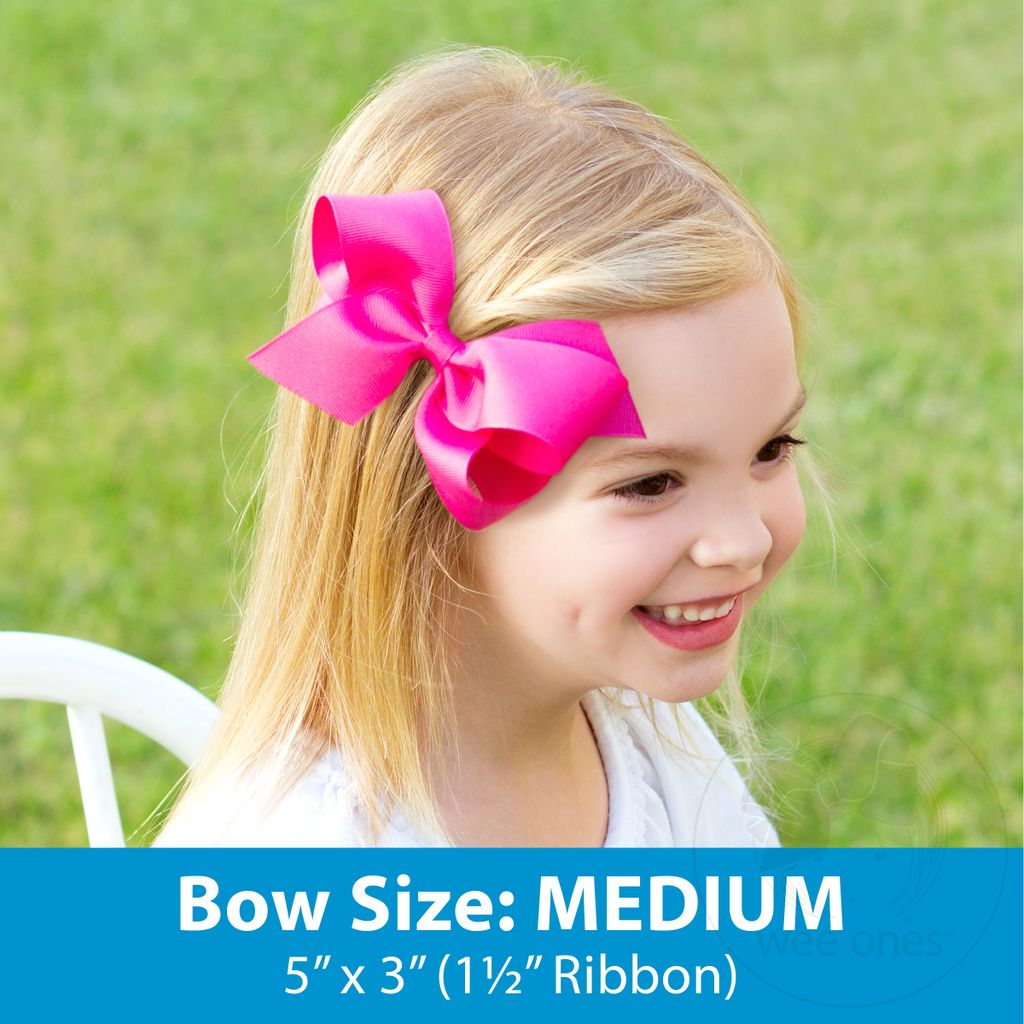 Organza Overly Medium Grosgrain Hair Bows (Pinks)