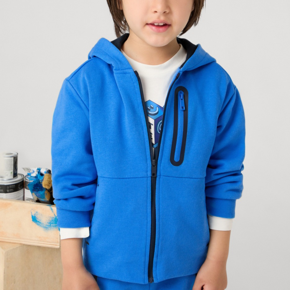 Cerulean Blue Zip Up Hoodie