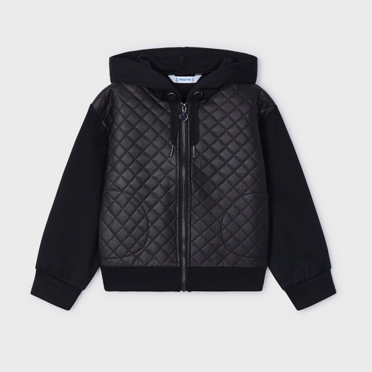 Black Quilted Zip Up