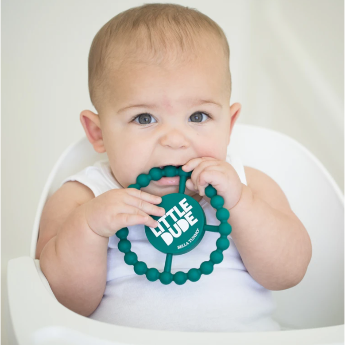 baby using teether