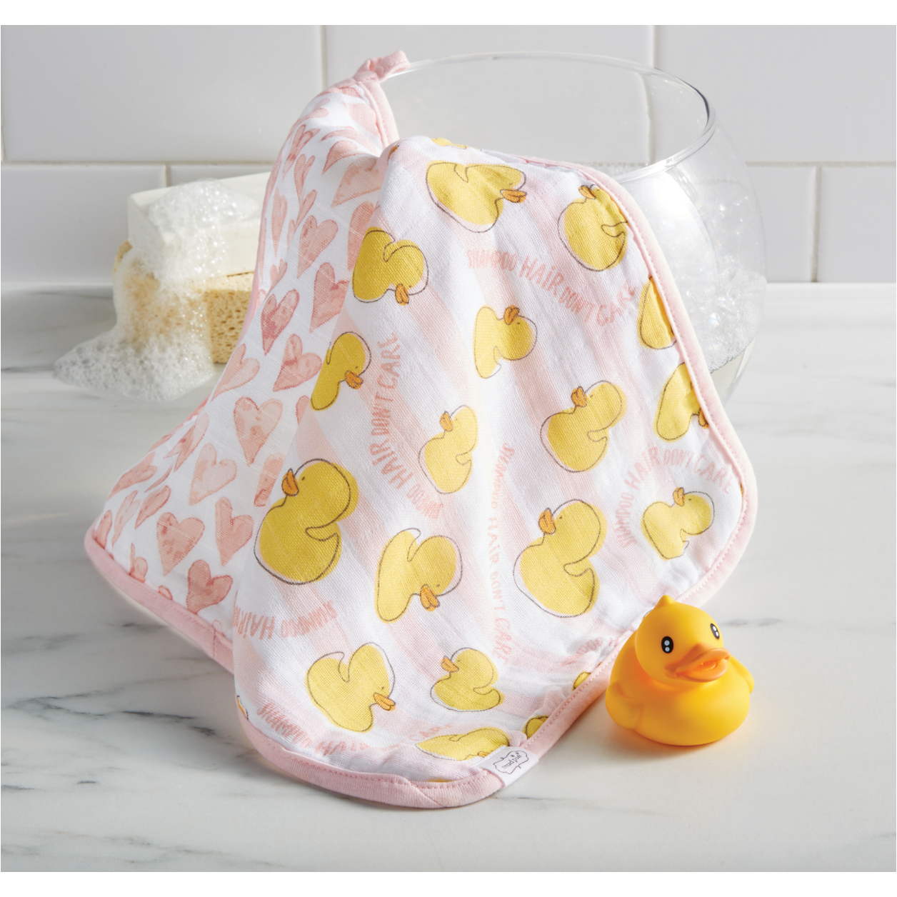 Pink Washcloth and Duck Set