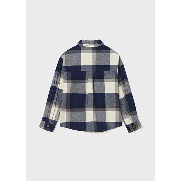 Navy Checked Oversized Shirt